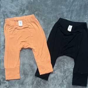 Kate Quinn - toddler baby pants lot - black orange bamboo - 12-18mo